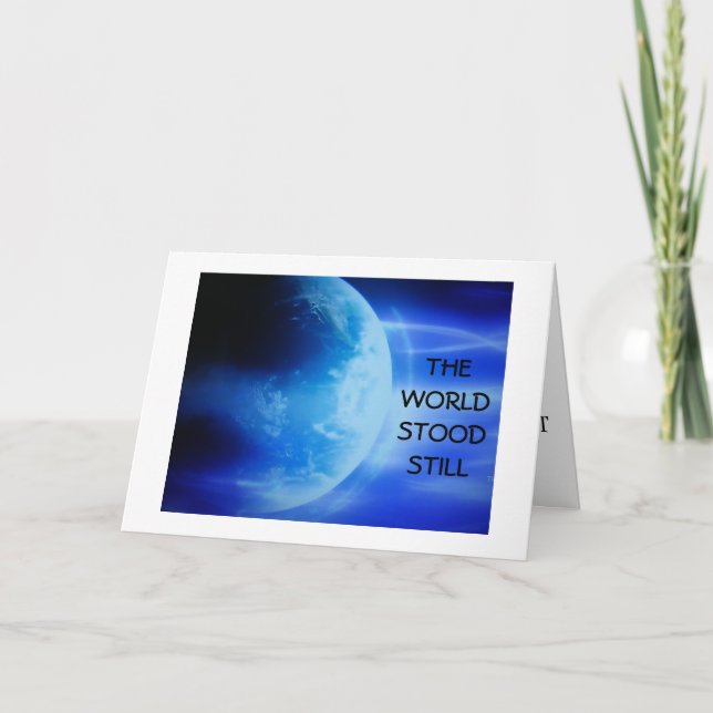 TARJETA EL MUNDO SE QUEDÓ AÚN ANIVERSARIO (Anverso)