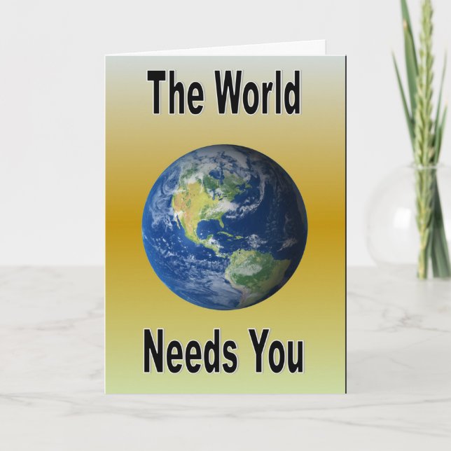 Tarjeta El mundo te necesita (Anverso)