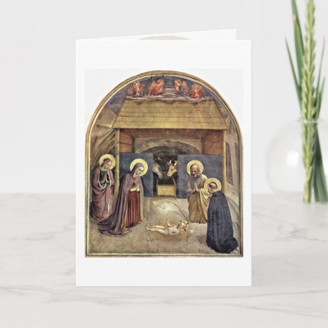Tarjeta El nacimiento de Cristo por Fra Angelico (Anverso)