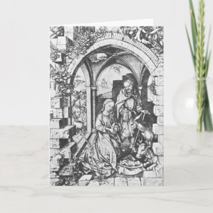 Tarjeta El nacimiento de Jesús (por Martin Schongauer)