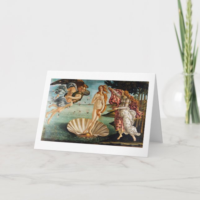 Tarjeta El nacimiento de Venus, Sandro Botticelli, 1485 (Anverso)