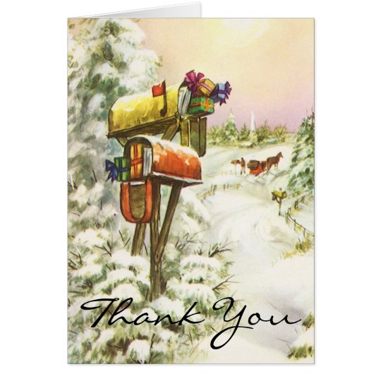 Tarjeta El navidad del vintage le agradece