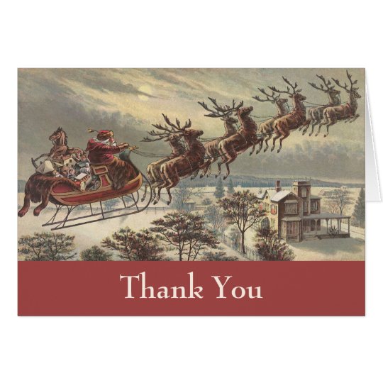 Tarjeta El navidad del vintage le agradece