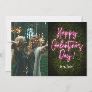 Tarjeta El neón rosado del día de Galentine