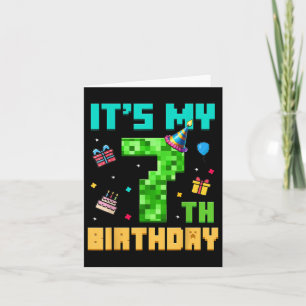 Tarjeta El niño cumpleaños es mi juego de video de séptimo