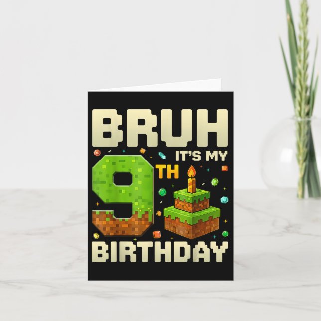 Tarjeta El niño de cumpleaños Pixel Bruh es mi juego de cu (Anverso)