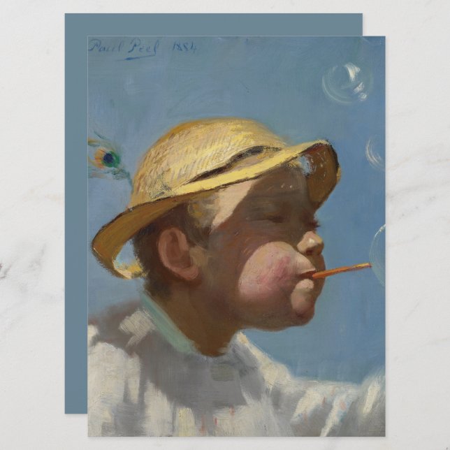 Tarjeta El niño de la burbuja (por Paul Peel) (Anverso / Reverso)