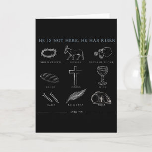 Tarjeta Él No Está Aquí Ha Resucitado Cruz Cristiana Jesús