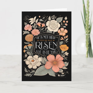 Tarjeta Él No Está Aquí Ha Resucitado Floral Cristiano Jes