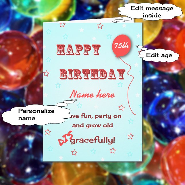 Tarjeta El nombre personalizado y la edad divertida crecie (Subido por el creador)