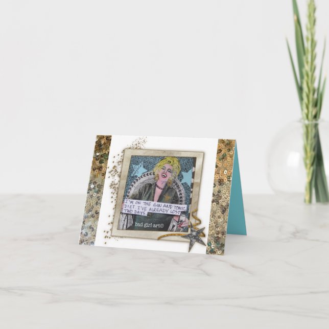 Tarjeta el notecard-I en la ginebra y el tónico adieta (Anverso)