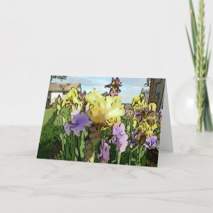 Tarjeta El nuevo día cultiva un huerto Notecard-Iris