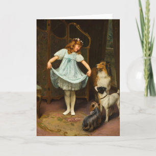 Tarjeta El nuevo vestido   Arthur John Elsley