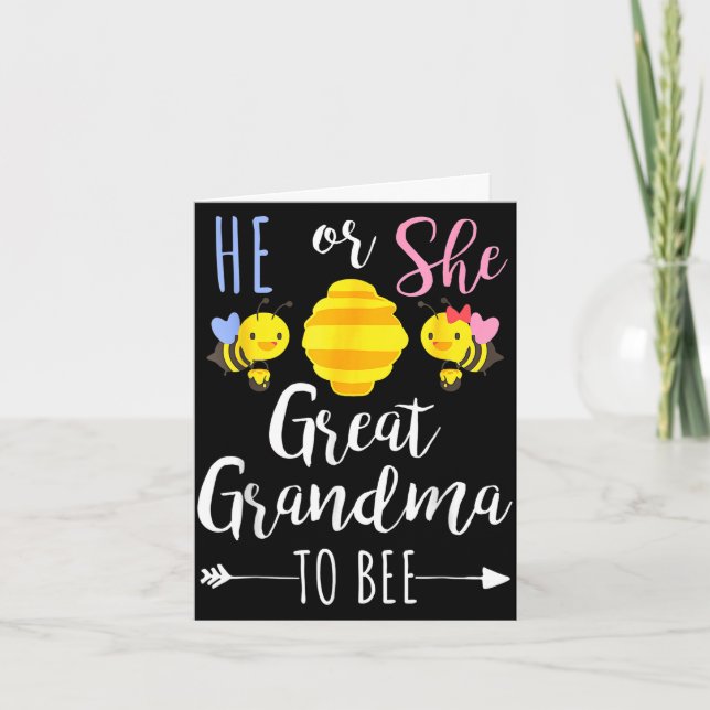 Tarjeta Él o bisabuela para abeja esperando abuela (Anverso)