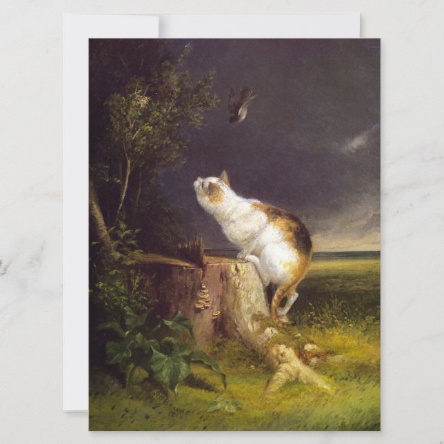 Tarjeta El observador de aves (de William Holbrook Beard) (Anverso)