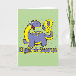 Tarjeta El octavo cumpleaños del niño, el ocho-a-saurus Br