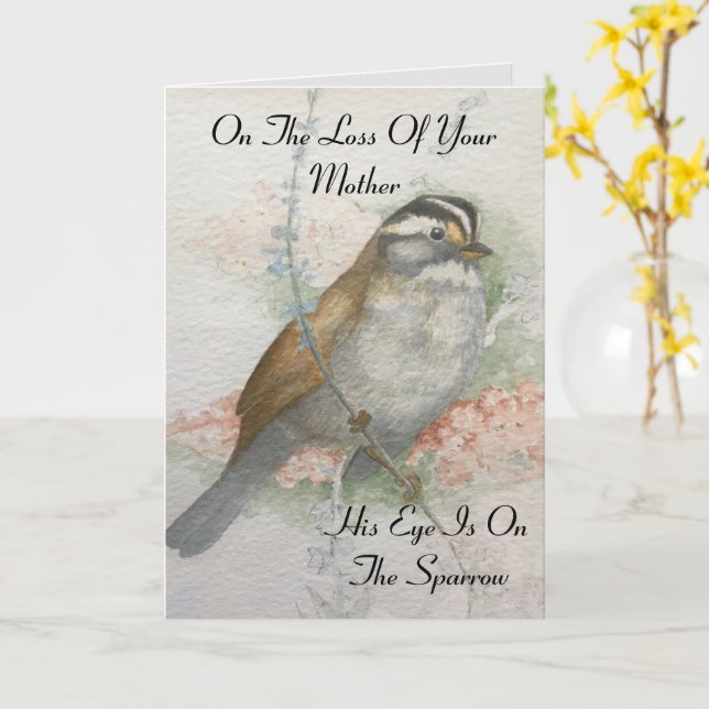 Tarjeta El Ojo De La Pérdida De Sparrow De La Simpatía De  (flor amarilla)