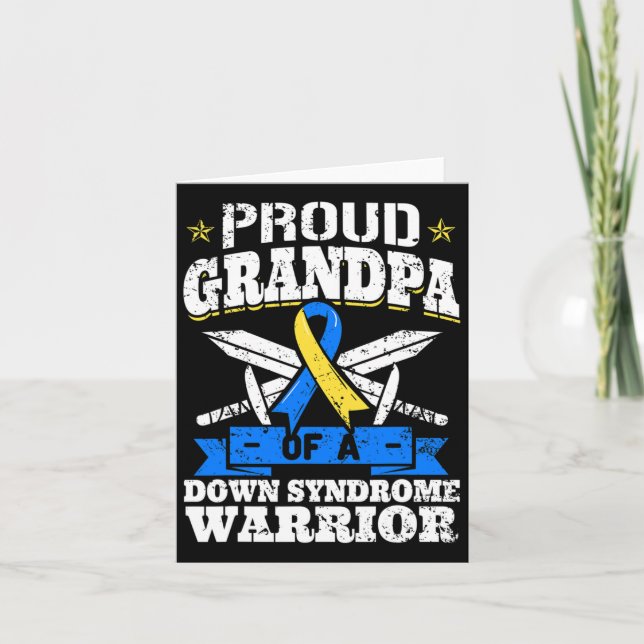 Tarjeta El orgulloso abuelo de un guerrero del síndrome de (Anverso)