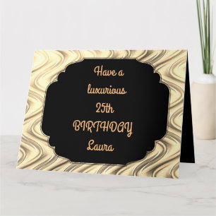 Tarjeta El oro de lujo personalizado 25º cumpleaños