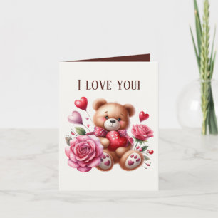 Tarjeta El oso amoroso lindo agrega mensaje