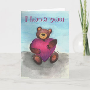 Tarjeta El oso contiene el corazón