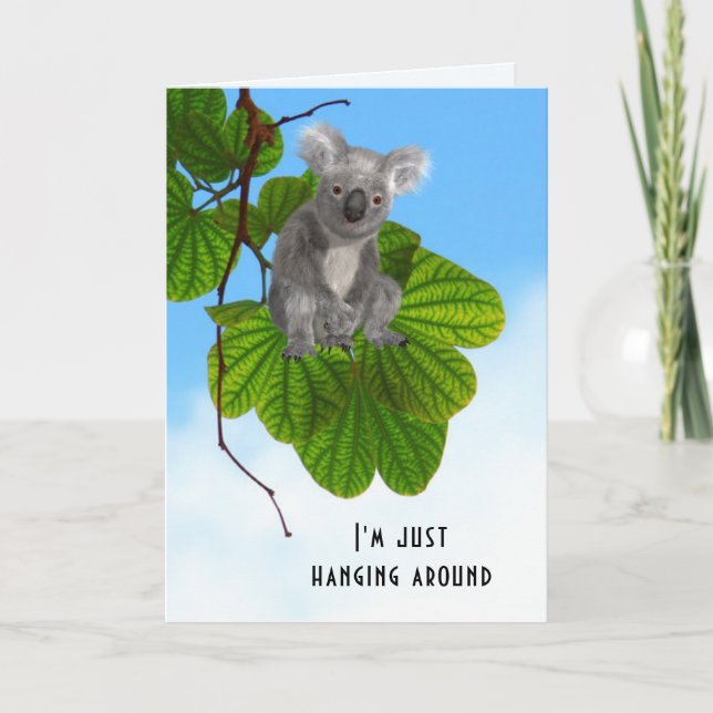 Tarjeta El Oso Cuto De Koala Personalizado En El Árbol Te  (Anverso)