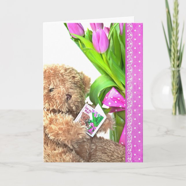 Tarjeta El oso de cumpleaños de mamá (Anverso)
