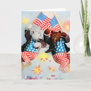 Tarjeta El oso patriota celebra el 4 de julio