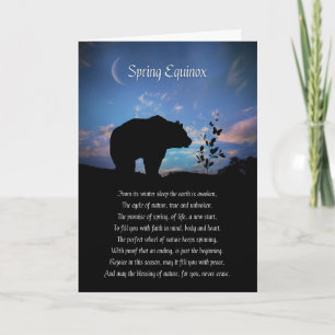 Tarjeta El oso y bendición del equinoccio de primavera de 