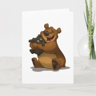 Tarjeta El oso y Cub cardan (el espacio en blanco dentro)