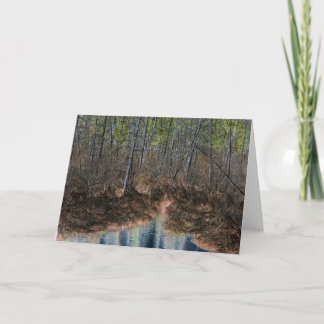 Tarjeta "El otro lado" Bosque y estanque digitalmente edit