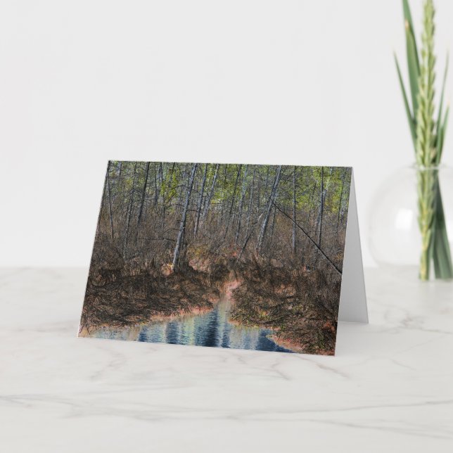 Tarjeta "El otro lado" Bosque y estanque digitalmente edit (Anverso)