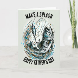 Tarjeta El Padre De La Pesca Hace Una Esplash