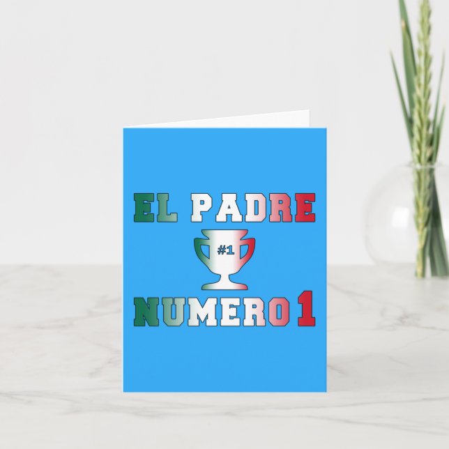 Tarjeta EL Padre Número 1 papá #1 en el día de padre (Anverso)