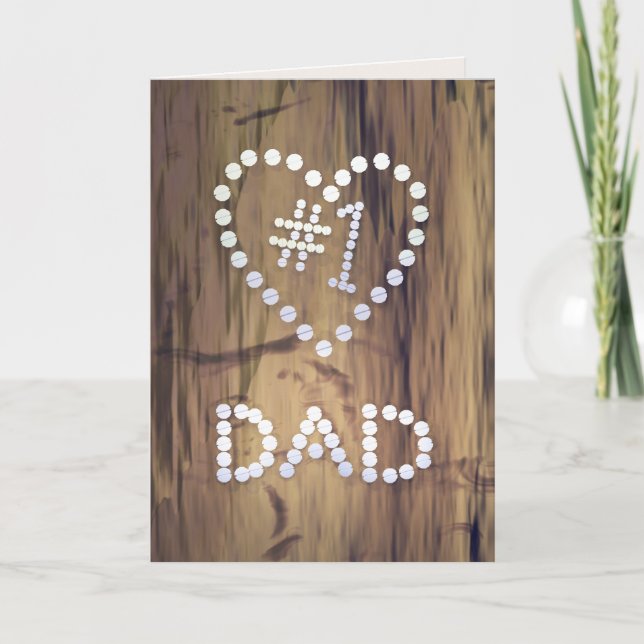 Tarjeta El padre número uno en el fondo de la madera (Anverso)