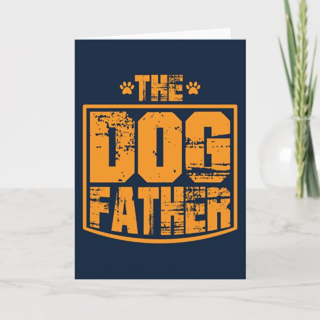 Tarjeta El Padre Perro Gráfico Desgastado (Anverso)