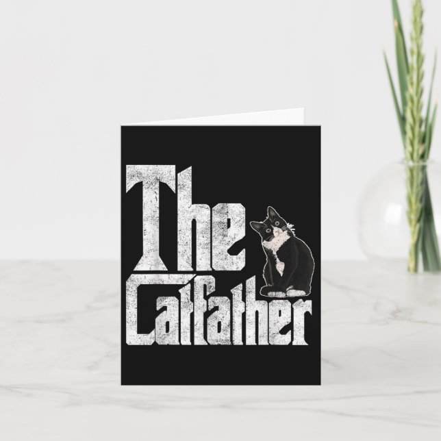 Tarjeta El Padrino Gato Padre Mafia Bigotes Macho Papá (Anverso)