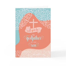 El padrino pide Naranja y azul con cruz