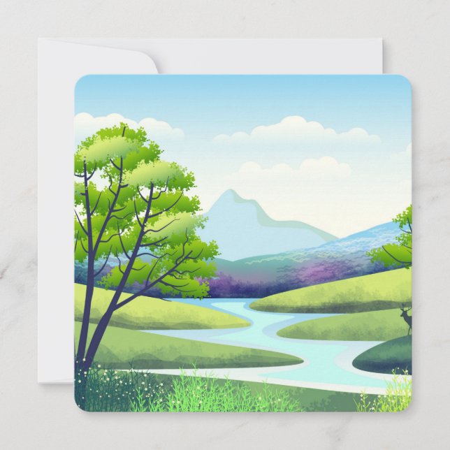 Tarjeta El paisaje natural con río (Anverso)