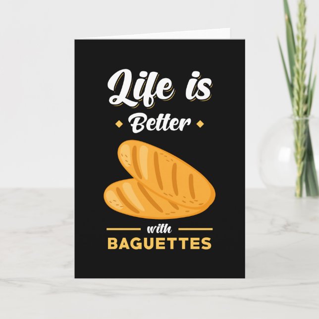 Tarjeta El pan de Baguette es divertido (Anverso)
