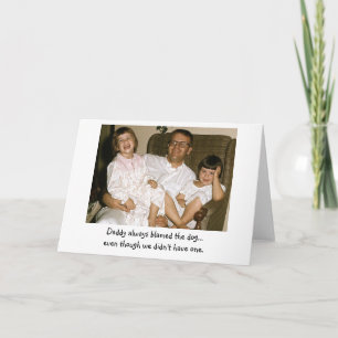Tarjeta El papá culpó siempre el perro