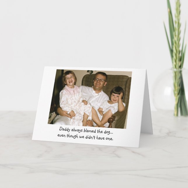 Tarjeta El papá culpó siempre el perro (Anverso)