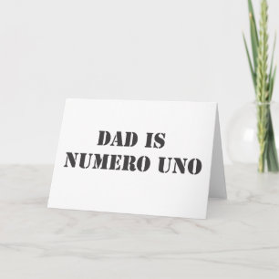 Tarjeta el papá es uno del numero