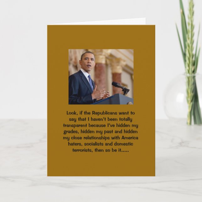 Tarjeta El pasado de Obama - los medios no pedirán y no (Anverso)