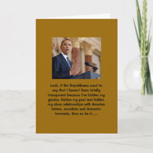 Tarjeta El pasado de Obama - los medios no pedirán y no