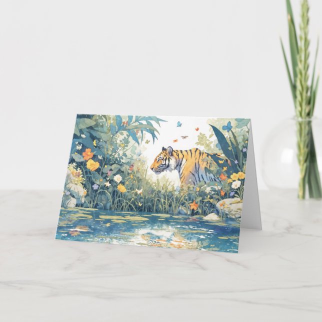Tarjeta El paseo de los tigres por la floreciente jungla (Anverso)