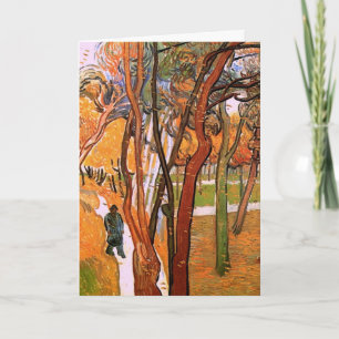 Tarjeta El paseo: hojas caídas de Vincent van Gogh