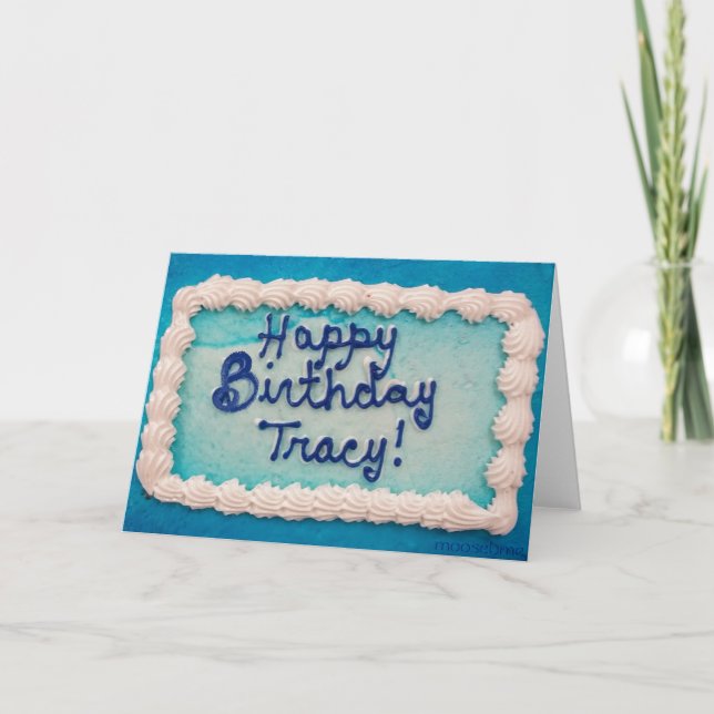 Tarjeta El pastel de cumpleaños 2016 de Tracy (Anverso)