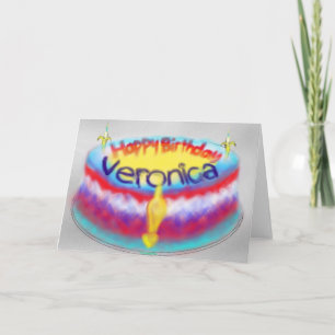 Tarjeta El pastel de cumpleaños de Verónica