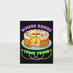 Tarjeta El Pastel de Reyes Mardi Gras De Donde Vienen Los